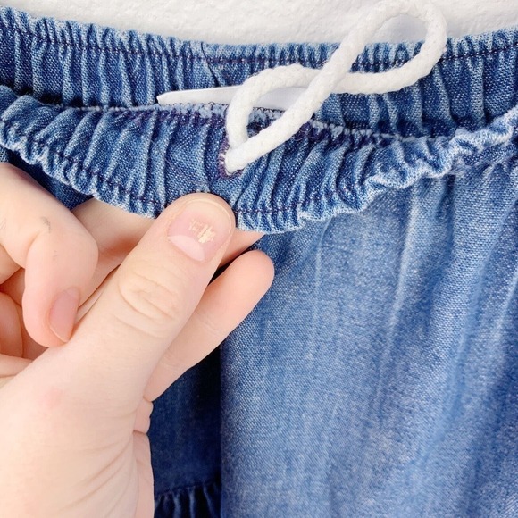 Vintage 80s 90s Tisa Corrales New Mexico Denim Tiered Prairie Skirt Boho OSFM - Picture 4 of 7